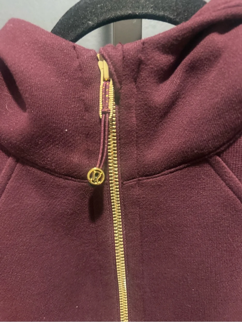 Lululemon Scuba Oversized Half Zip Hoodie - Garnet / Gold